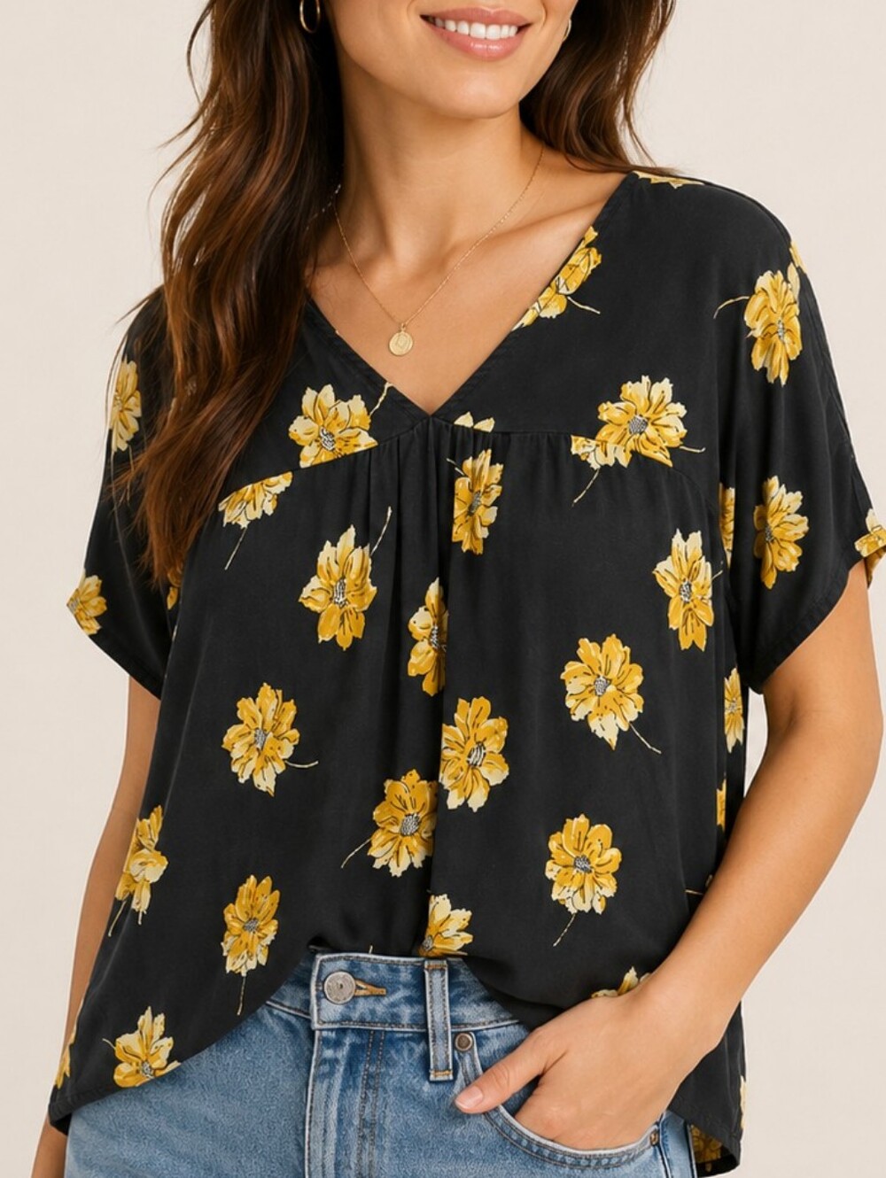 Madewell Rhyme Top Blouse Olive Green Yellow Floral Size S Boho Cottagecore